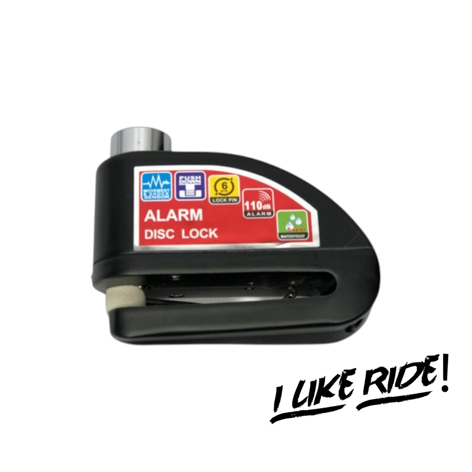 Candado de Disco de Freno con Alarma Negro